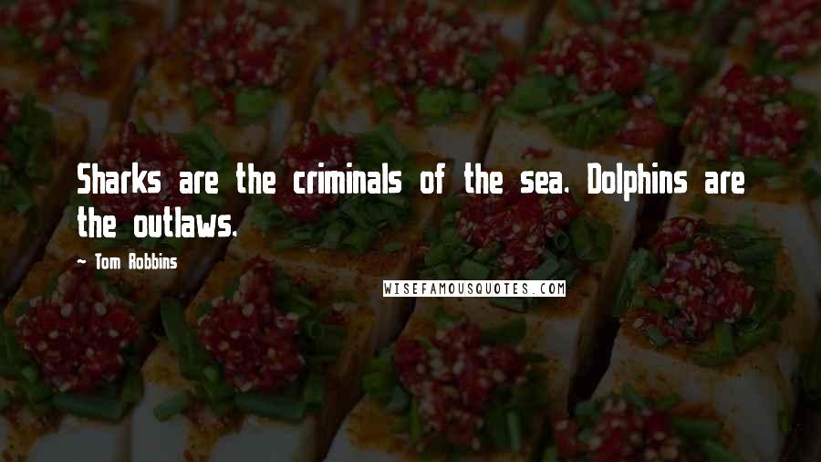 Tom Robbins Quotes: Sharks are the criminals of the sea. Dolphins are the outlaws.