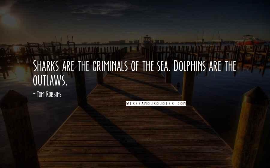 Tom Robbins Quotes: Sharks are the criminals of the sea. Dolphins are the outlaws.