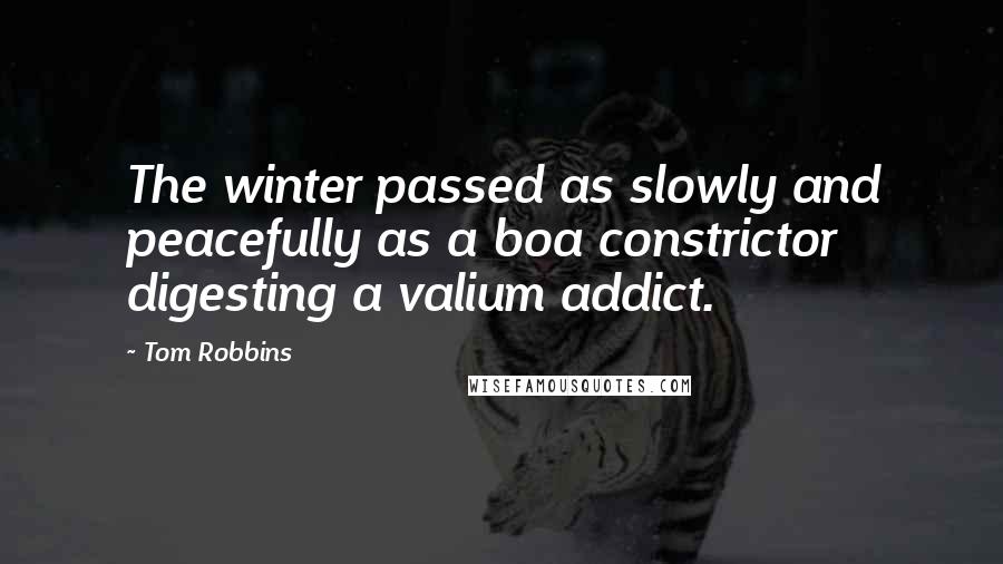 Tom Robbins Quotes: The winter passed as slowly and peacefully as a boa constrictor digesting a valium addict.