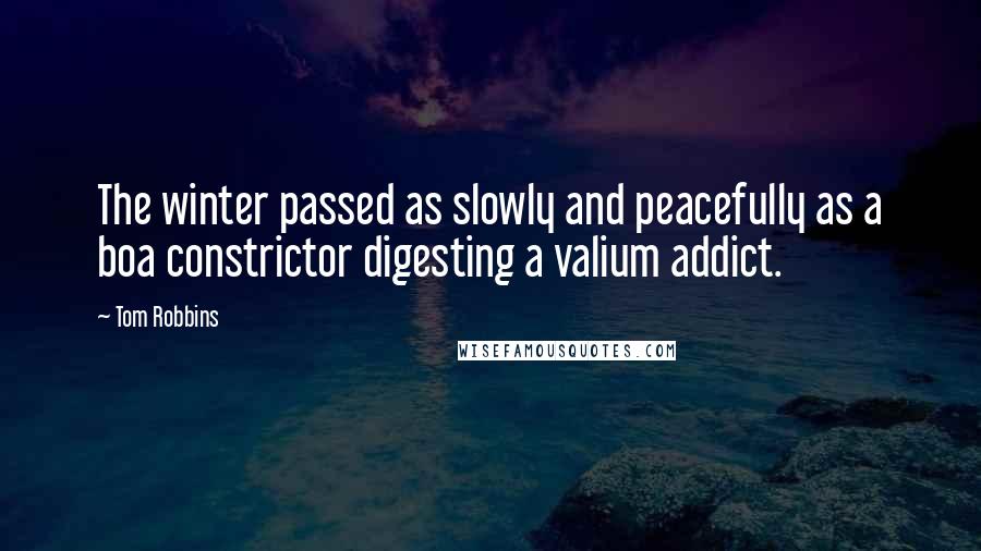 Tom Robbins Quotes: The winter passed as slowly and peacefully as a boa constrictor digesting a valium addict.