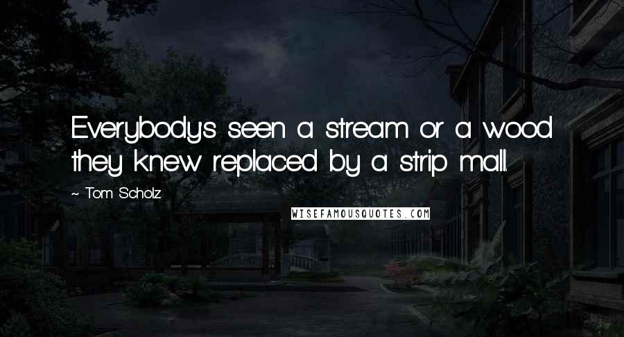 Tom Scholz Quotes: Everybody's seen a stream or a wood they knew replaced by a strip mall.