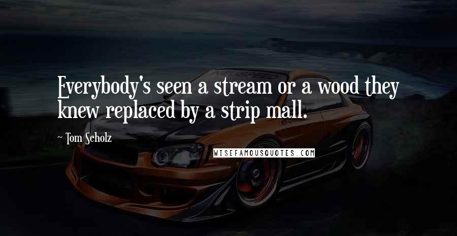 Tom Scholz Quotes: Everybody's seen a stream or a wood they knew replaced by a strip mall.