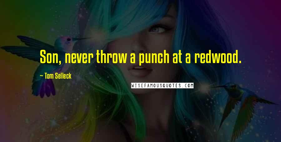 Tom Selleck Quotes: Son, never throw a punch at a redwood.