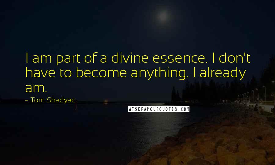 Tom Shadyac Quotes: I am part of a divine essence. I don't have to become anything. I already am.