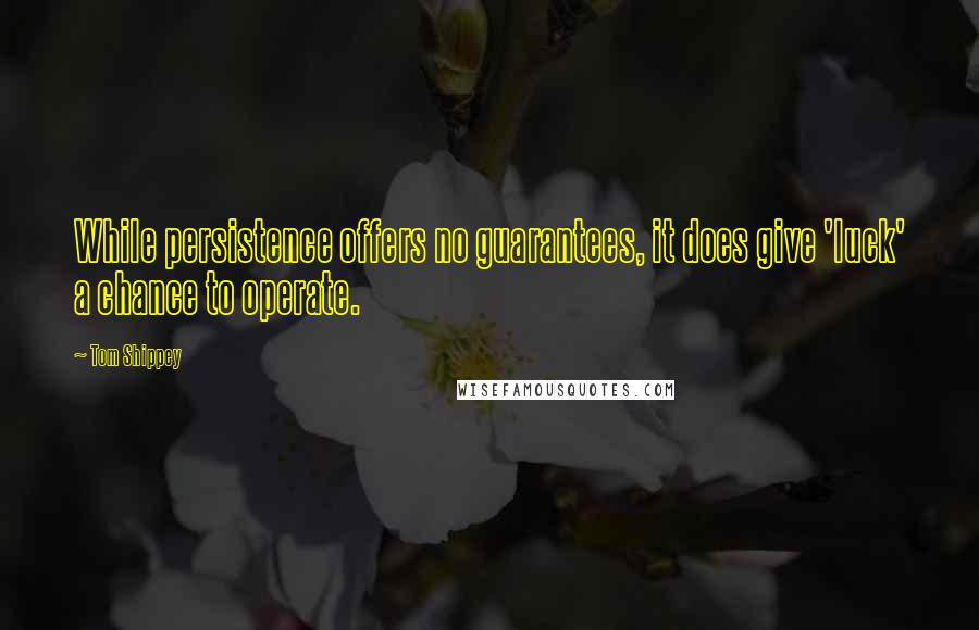 Tom Shippey Quotes: While persistence offers no guarantees, it does give 'luck' a chance to operate.