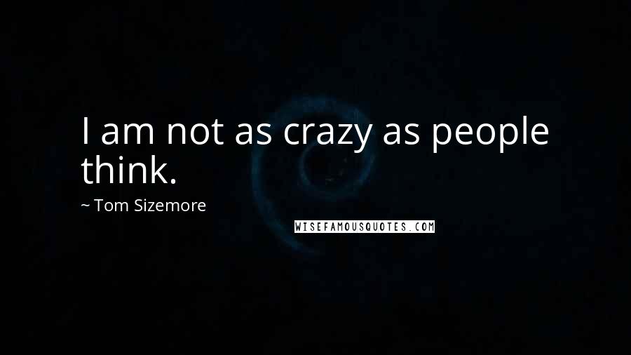 Tom Sizemore Quotes: I am not as crazy as people think.
