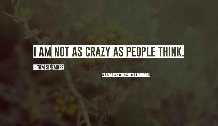 Tom Sizemore Quotes: I am not as crazy as people think.