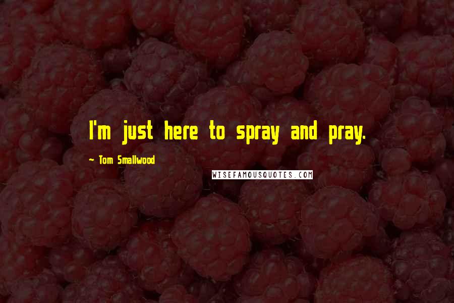 Tom Smallwood Quotes: I'm just here to spray and pray.