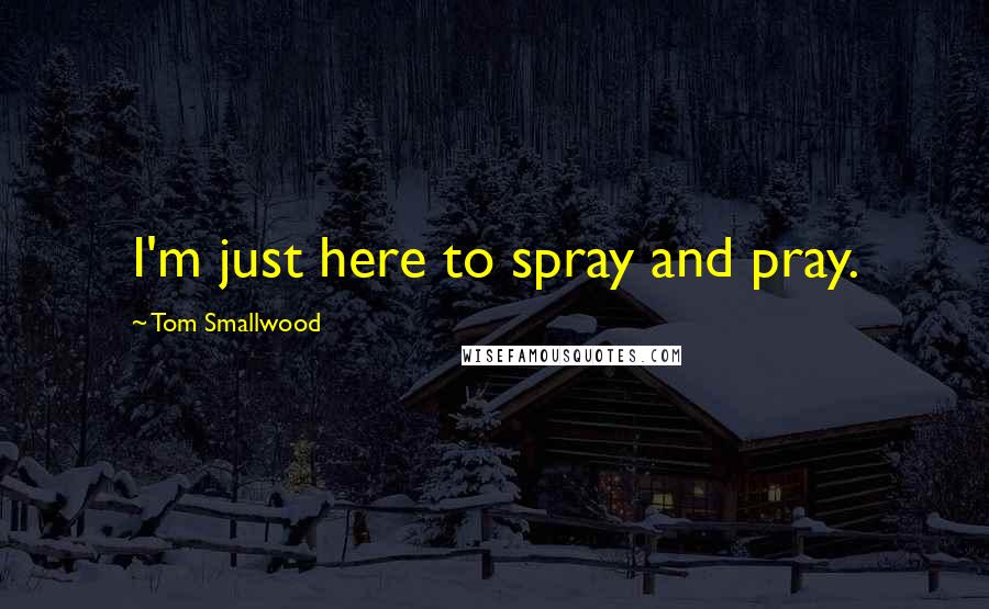 Tom Smallwood Quotes: I'm just here to spray and pray.