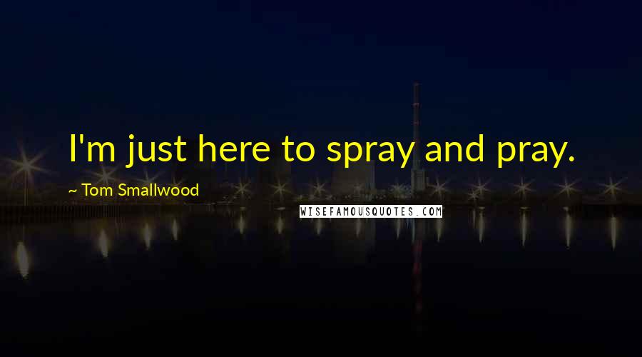 Tom Smallwood Quotes: I'm just here to spray and pray.