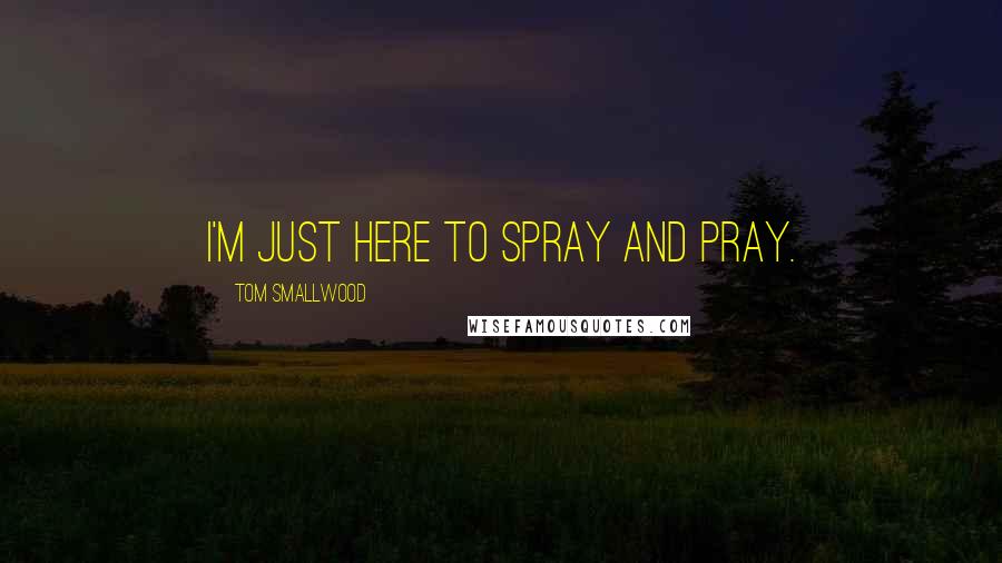 Tom Smallwood Quotes: I'm just here to spray and pray.