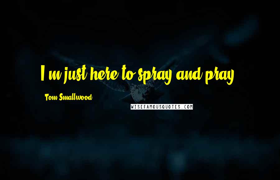 Tom Smallwood Quotes: I'm just here to spray and pray.