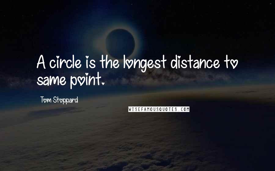 Tom Stoppard Quotes: A circle is the longest distance to same point.