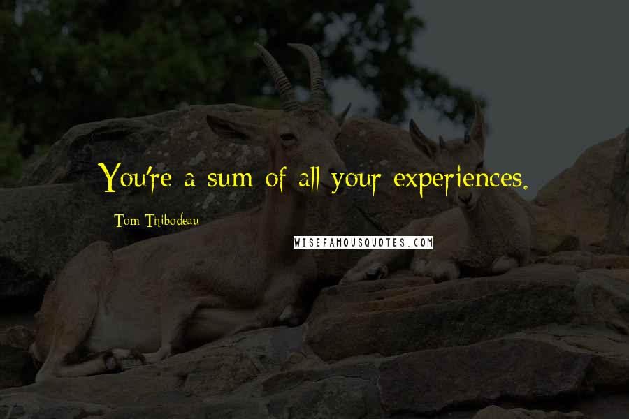 Tom Thibodeau Quotes: You're a sum of all your experiences.