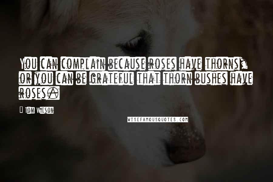 Tom Wilson Quotes: You can complain because roses have thorns, or you can be grateful that thorn bushes have roses.