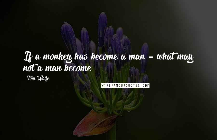 Tom Wolfe Quotes: If a monkey has become a man - what may not a man become?
