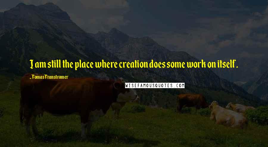 Tomas Transtromer Quotes: I am still the place where creation does some work on itself.