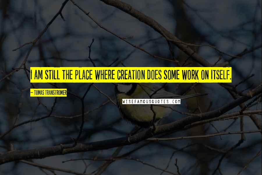 Tomas Transtromer Quotes: I am still the place where creation does some work on itself.