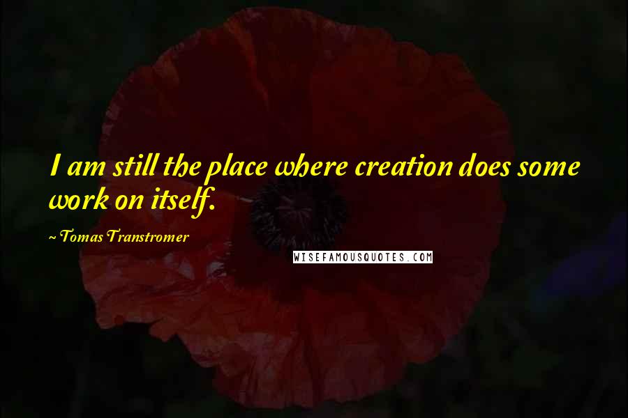 Tomas Transtromer Quotes: I am still the place where creation does some work on itself.