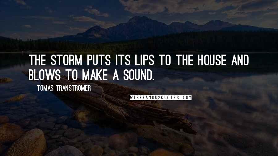 Tomas Transtromer Quotes: The storm puts its lips to the house and blows to make a sound.