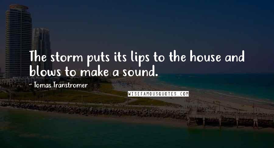 Tomas Transtromer Quotes: The storm puts its lips to the house and blows to make a sound.