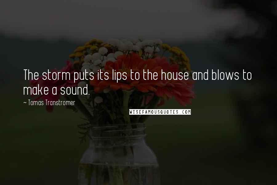 Tomas Transtromer Quotes: The storm puts its lips to the house and blows to make a sound.