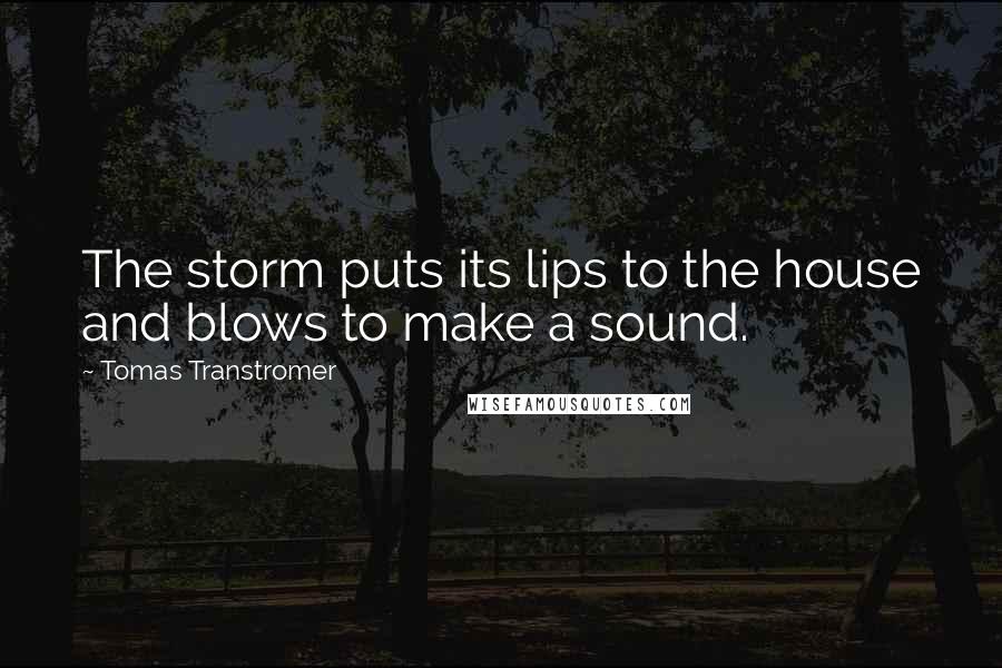 Tomas Transtromer Quotes: The storm puts its lips to the house and blows to make a sound.