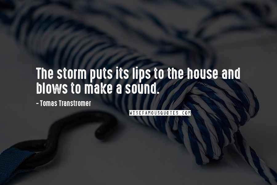 Tomas Transtromer Quotes: The storm puts its lips to the house and blows to make a sound.