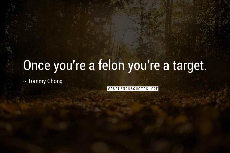 Tommy Chong Quotes: Once you're a felon you're a target.