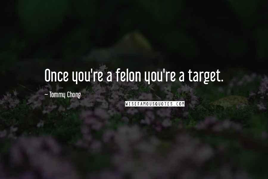 Tommy Chong Quotes: Once you're a felon you're a target.