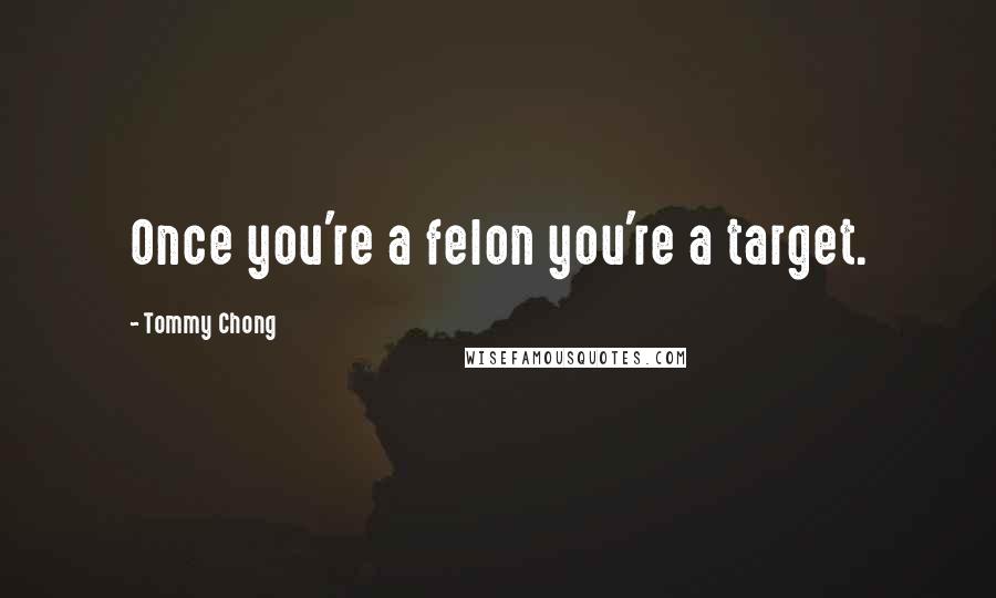 Tommy Chong Quotes: Once you're a felon you're a target.