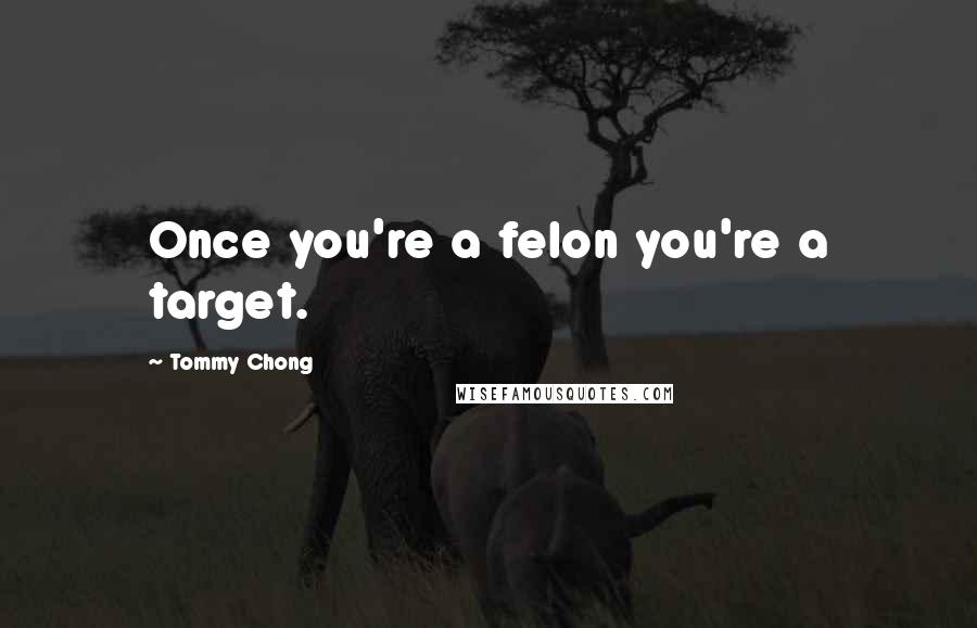 Tommy Chong Quotes: Once you're a felon you're a target.