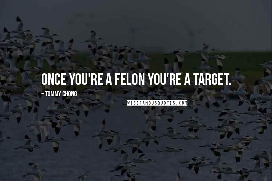 Tommy Chong Quotes: Once you're a felon you're a target.