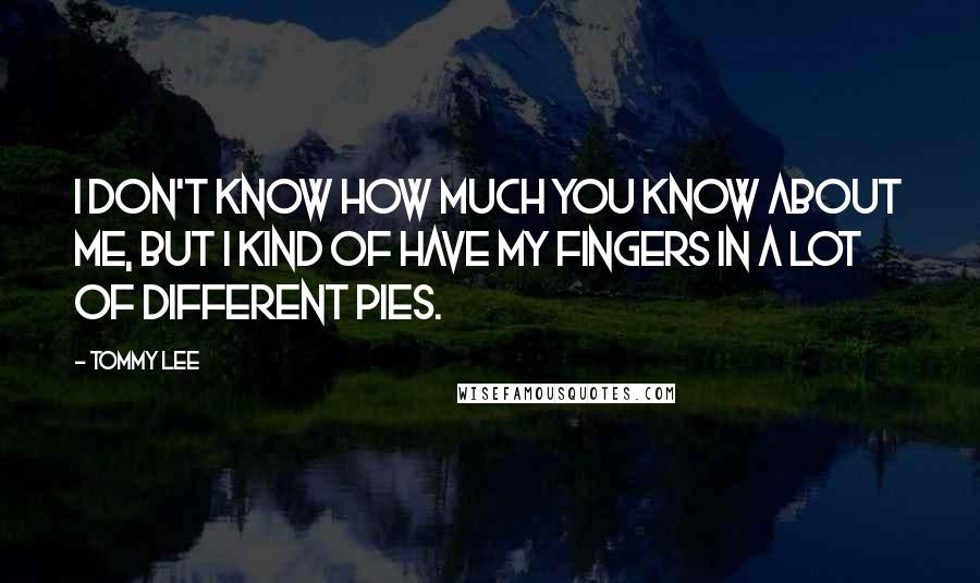 Tommy Lee Quotes: I don't know how much you know about me, but I kind of have my fingers in a lot of different pies.