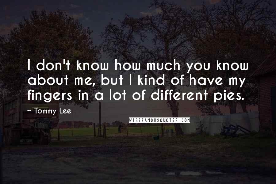 Tommy Lee Quotes: I don't know how much you know about me, but I kind of have my fingers in a lot of different pies.