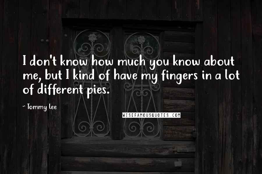 Tommy Lee Quotes: I don't know how much you know about me, but I kind of have my fingers in a lot of different pies.