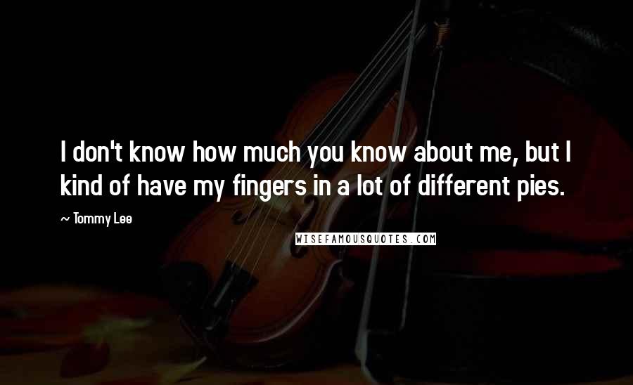 Tommy Lee Quotes: I don't know how much you know about me, but I kind of have my fingers in a lot of different pies.