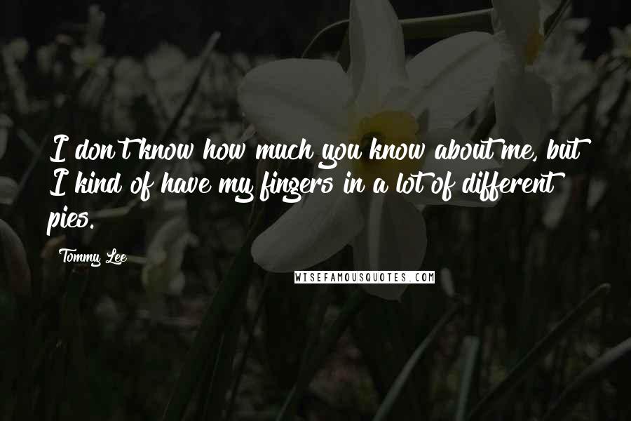 Tommy Lee Quotes: I don't know how much you know about me, but I kind of have my fingers in a lot of different pies.