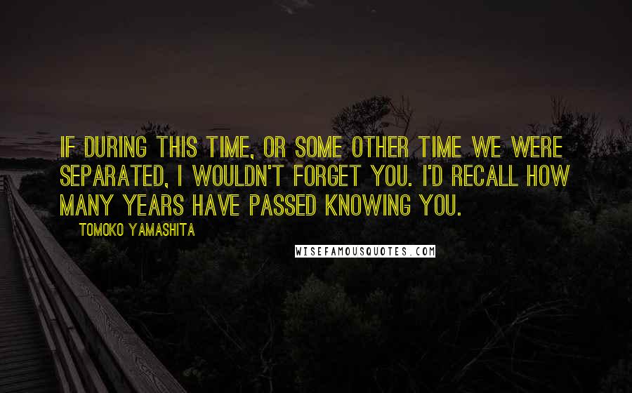 Tomoko Yamashita Quotes: If during this time, or some other time we were separated, I wouldn't forget you. I'd recall how many years have passed knowing you.