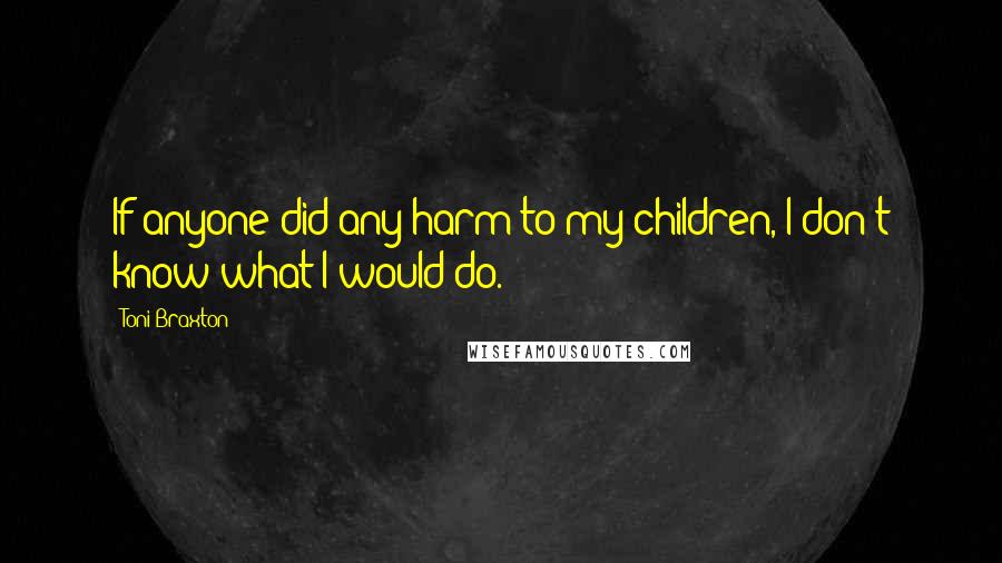 Toni Braxton Quotes: If anyone did any harm to my children, I don't know what I would do.