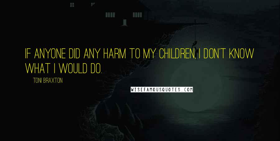 Toni Braxton Quotes: If anyone did any harm to my children, I don't know what I would do.