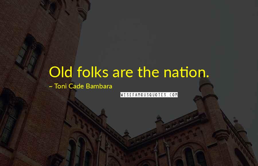 Toni Cade Bambara Quotes: Old folks are the nation.