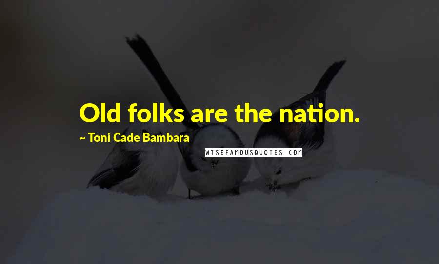 Toni Cade Bambara Quotes: Old folks are the nation.