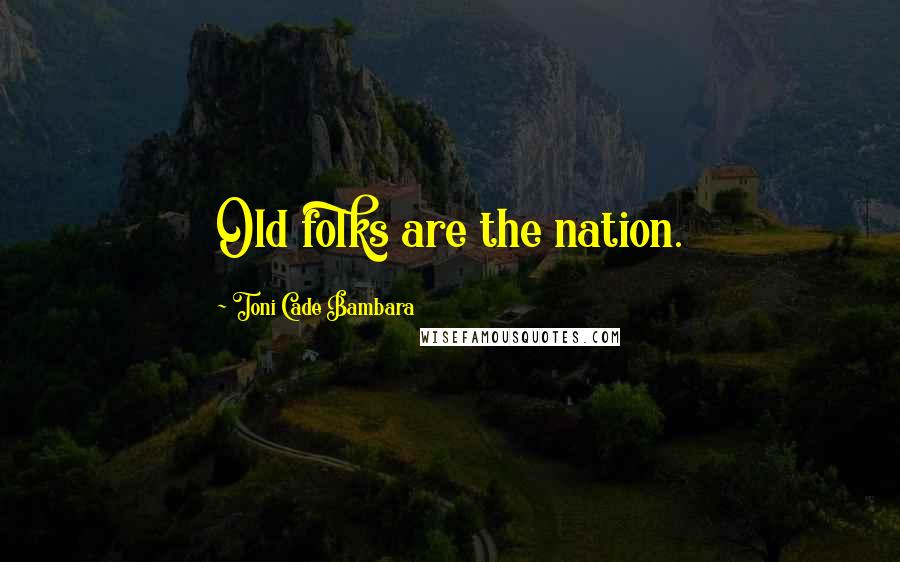 Toni Cade Bambara Quotes: Old folks are the nation.