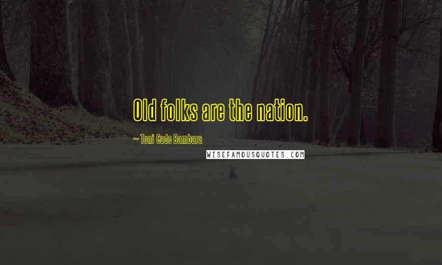 Toni Cade Bambara Quotes: Old folks are the nation.