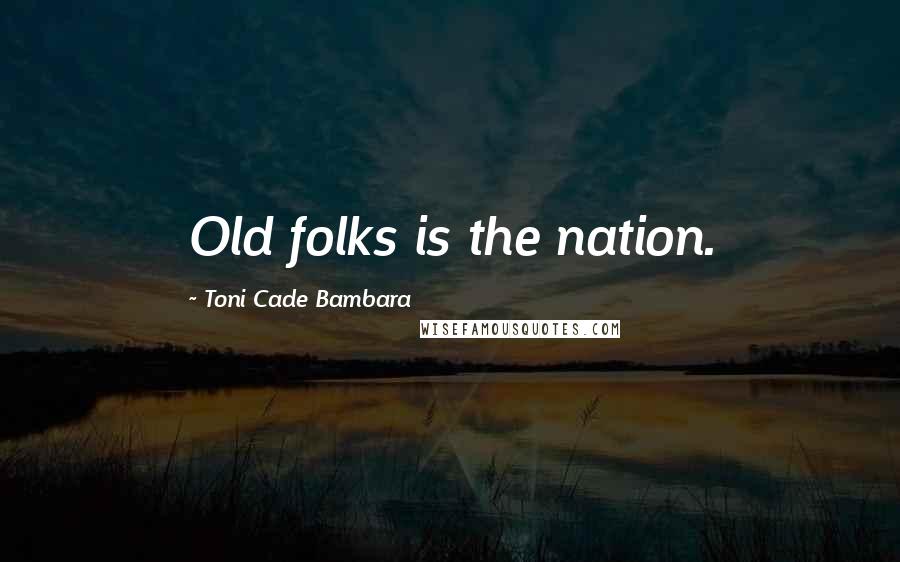 Toni Cade Bambara Quotes: Old folks is the nation.