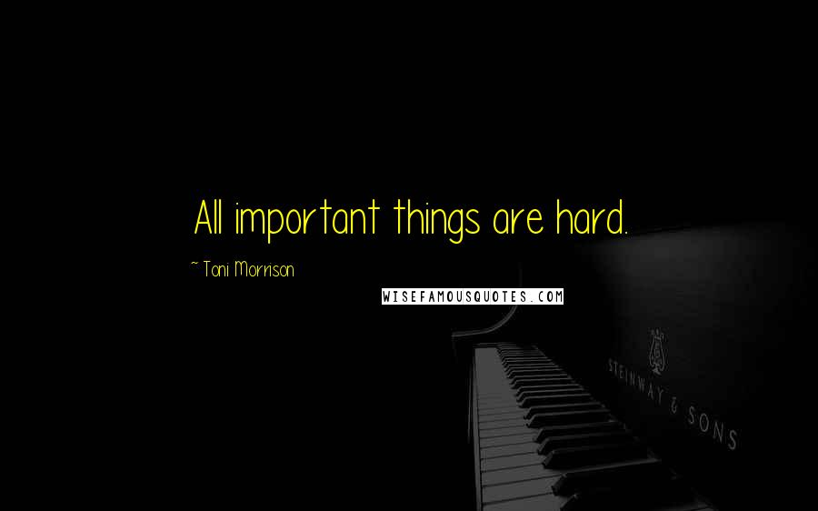Toni Morrison Quotes: All important things are hard.