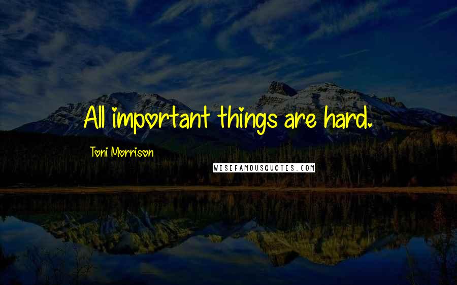 Toni Morrison Quotes: All important things are hard.