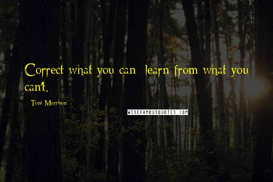 Toni Morrison Quotes: Correct what you can; learn from what you can't.