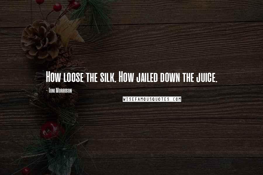 Toni Morrison Quotes: How loose the silk. How jailed down the juice.